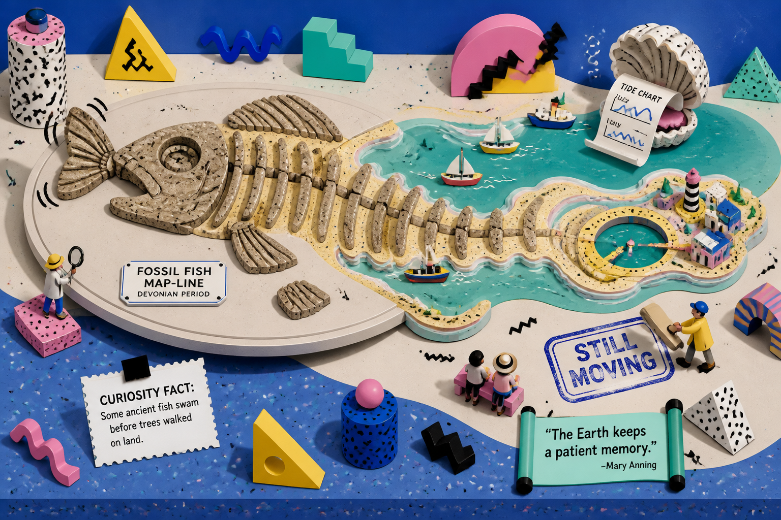 Fossil Fish Map Line